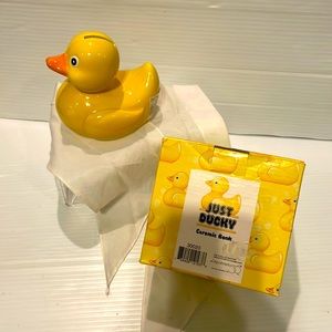 NWT NIB By Department 56 Vintage “Just Ducky”Ceramic Piggy Bank /Kids/Baby Gift